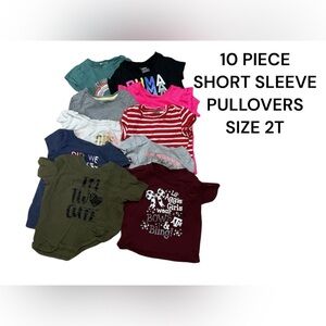 10 PIECE SHORT SLEEVE PULLOVER TOPS SIZE 2T GENTLY WORN